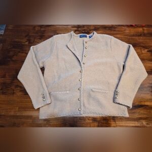 Vintage 100% wool Karen Scott Tally Ho Women's Cardigan M cottegecore